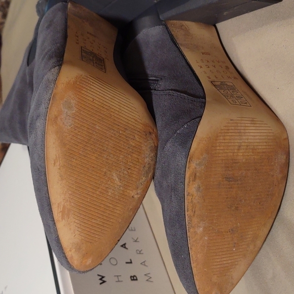 White House Black Market Gray Suede "Dodge" Tassel Shoe Boots Size 8 1/2 - Picture 7 of 11